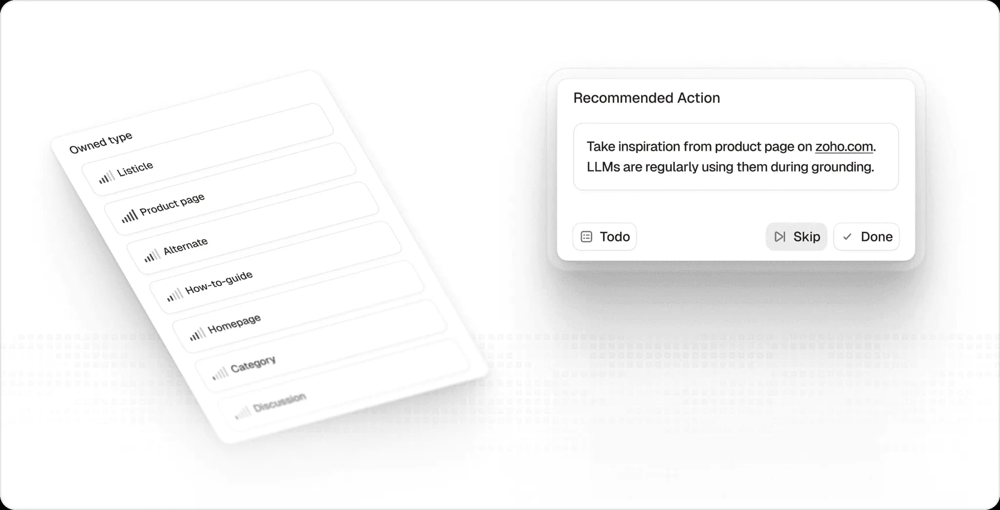 Owned content types and publish recommendations
